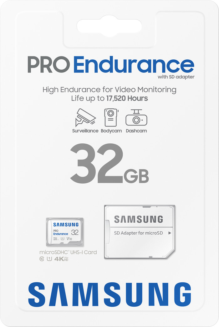 Samsung microSDHC PRO Endurance 32GB 30MB/s packaging