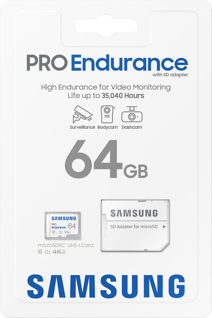 Samsung MicroSDXC PRO Endurance 64GB 30MB/s verpakking