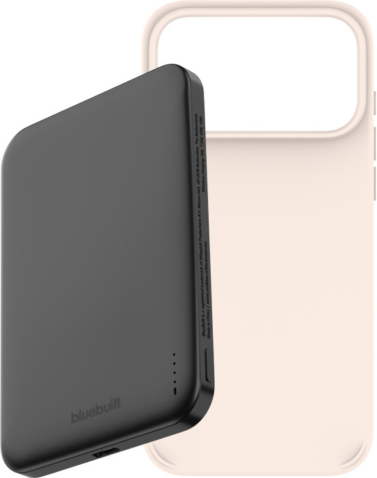 BlueBuilt MagSafe Hoesje iPhone 18 Pro Max Beige + Powerbank 5.000 mAh Grijs Main Image