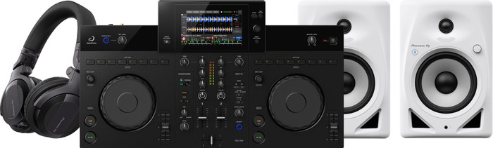 Alpha Theta XDJ-AN + Pioneer DJ DM-50D-BT Wit + Pioneer DJ HDJ-CUE1 Main Image