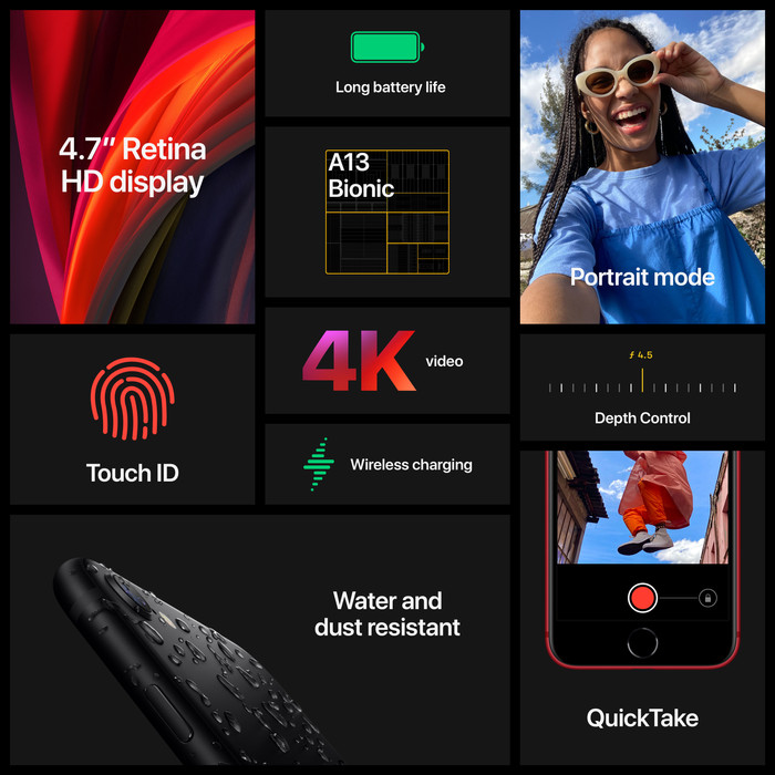 Refurbished iPhone SE 2020 128GB Zwart (Zichtbaar gebruikt) visual leverancier