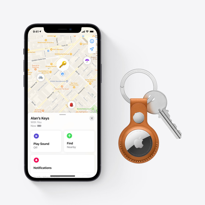 Apple AirTag 3-Pack product in gebruik