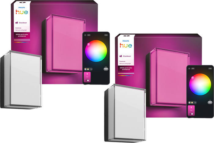 Philips Hue Scenova Outdoor Wall and Ceiling Lamp Duo Pack Main Image