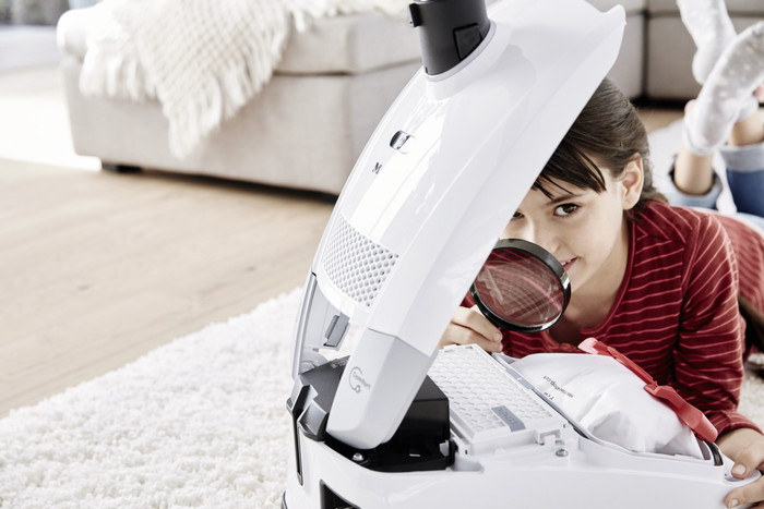 Miele Compact C2 Silence EcoLine Lotus White product in use