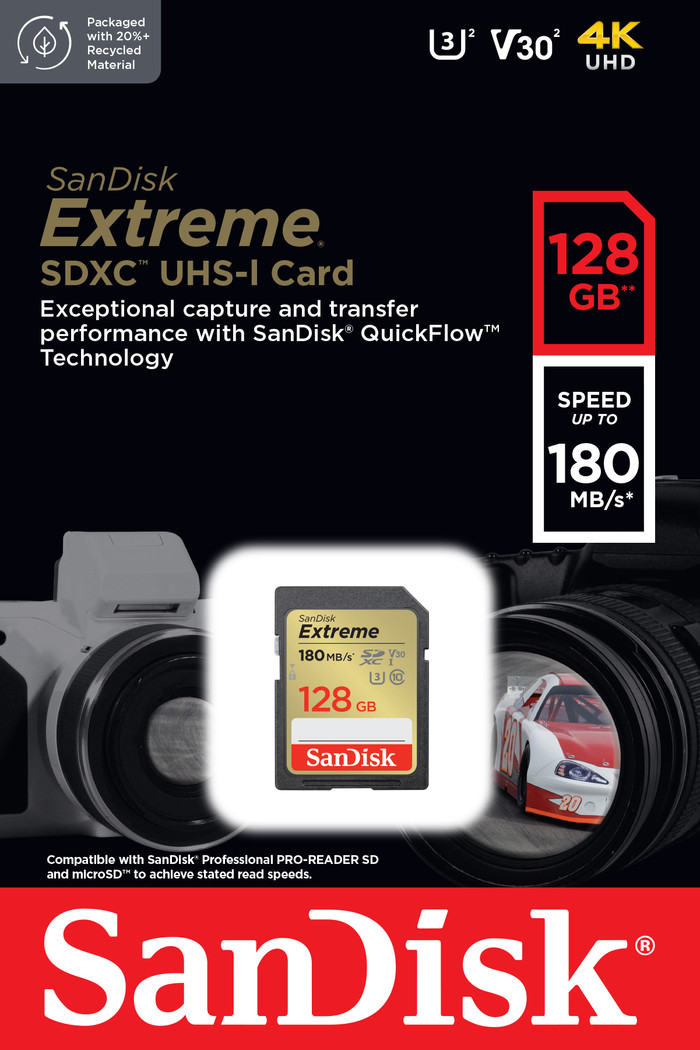 SanDisk SDXC Extreme 128GB 90MB/s verpakking