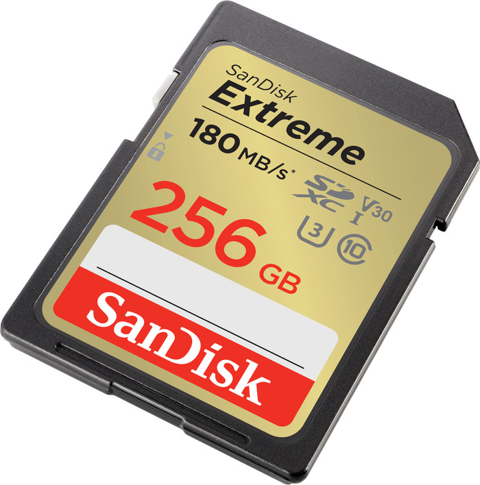 SanDisk SDXC Extreme 256GB 130MB/s voorkant