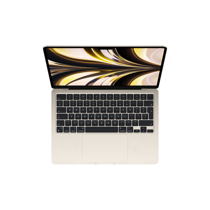Apple MacBook Air (2022) Apple M2 (8 core CPU/8 core GPU) 16GB/256GB Goud QWERTY bovenkant