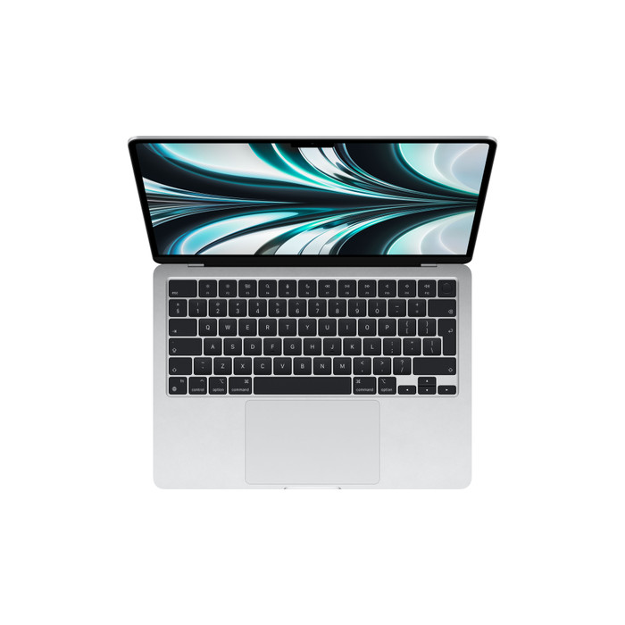Apple MacBook Air (2022) Apple M2 (8 core CPU/8 core GPU) 16GB/256GB Zilver QWERTY bovenkant