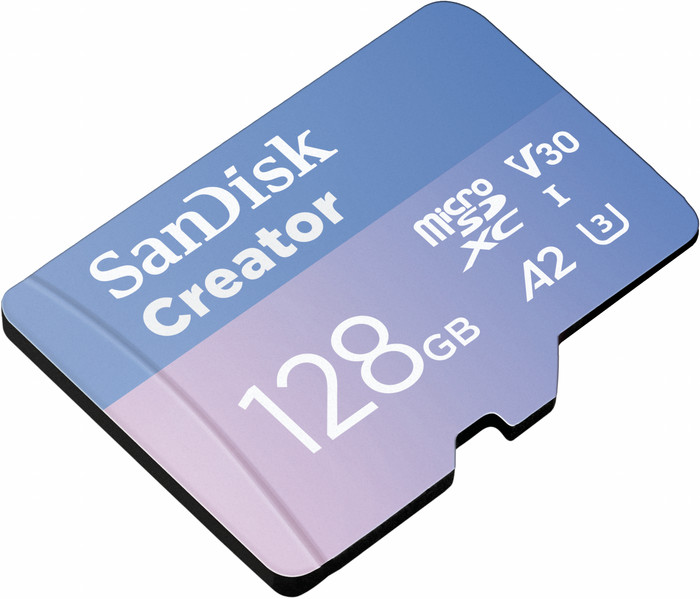 SANDISK MicroSDXC Creator 128GB 90MB/s linkerkant