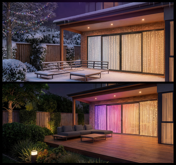 Philips Hue LED Light Curtain 1.35x2m product in use
