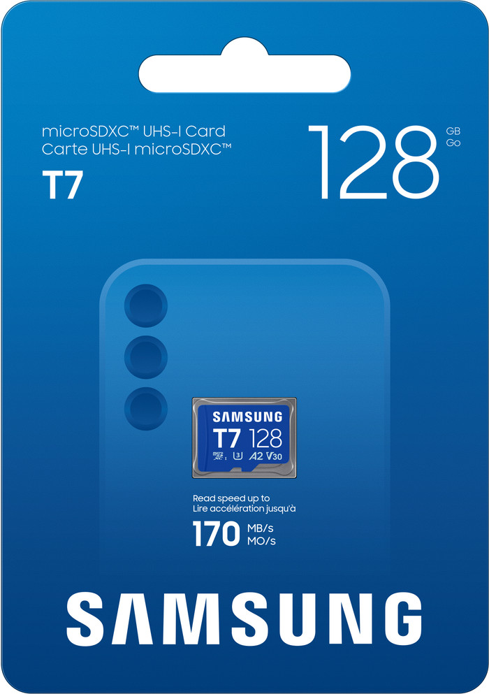 Samsung MicroSDXC T7 128GB 170MB/s verpakking