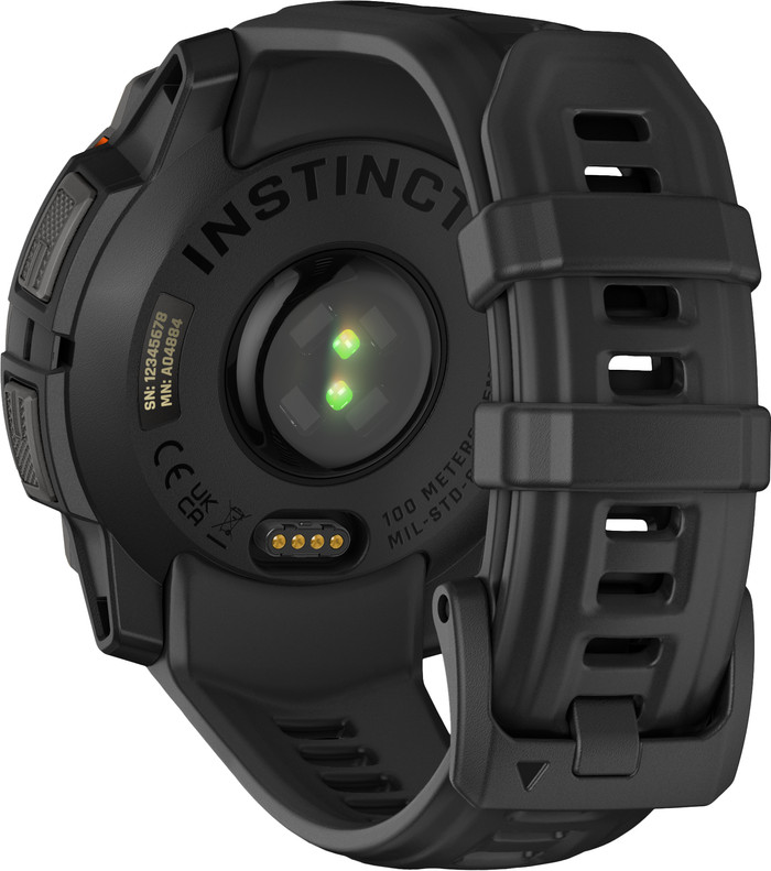 Garmin Instinct 3 Solar Zwart 45 mm achterkant