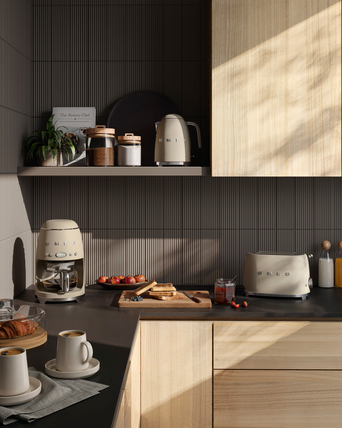 SMEG DCF02MLMEU Mat Moonlight product in gebruik