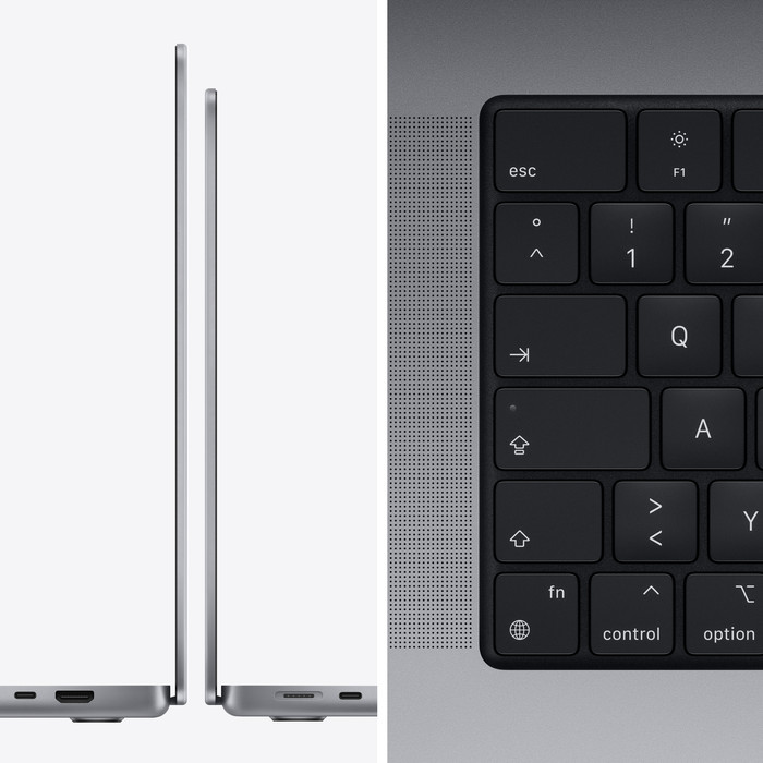 Apple MacBook Pro 14" (2021) M1 Max (10-Core-CPU/24-Core-GPU) 64GB/4TB Space Grau QWERTZ detail