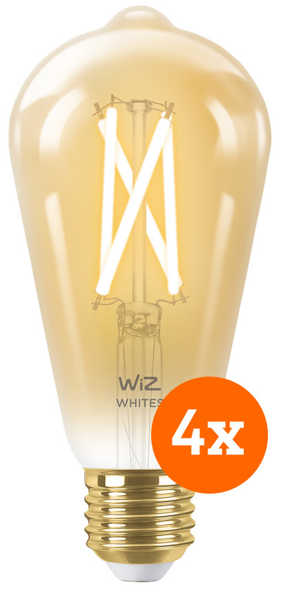 WiZ Smart Filament lamp Edison 4-pack - Warm tot Koelwit Licht - E27 Main Image