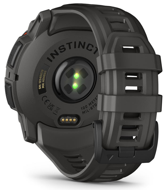 Garmin Instinct 3 Solar Zwart 50 mm achterkant