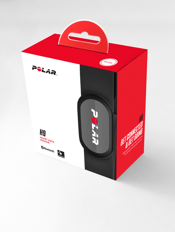 Polar H9 Hartslagmeter Borstband Zwart M-XXL verpakking