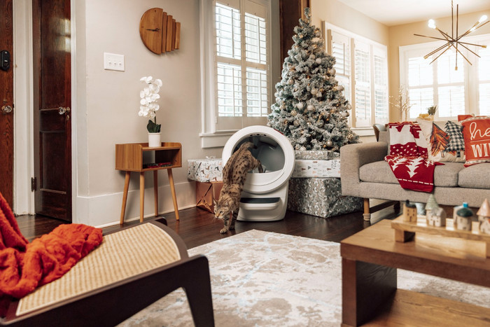 Whisker Automatische kattenbak Litter-Robot 4 Wit product in gebruik