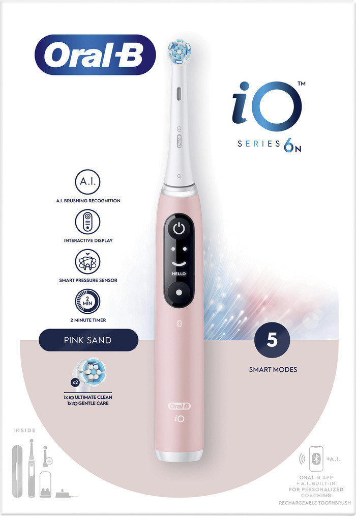 Oral-B iO Series 6N Light Pink + Extra iO Gentle Care Brush Attachment null