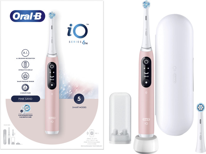 Oral-B iO Series 6N Light Pink + Extra iO Gentle Care Brush Attachment null