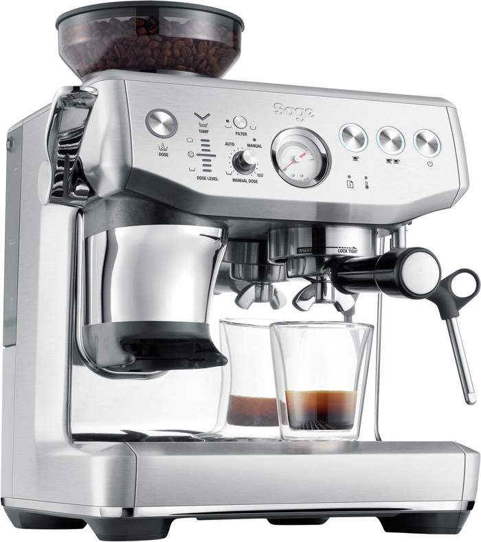 Sage Barista Express Impress Brushed Stainless Steel linkerkant