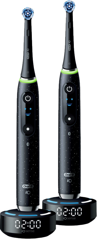 Oral-B iO 10 Zwart en Zwart Duo Pack + 4 Opzetborstels voorkant