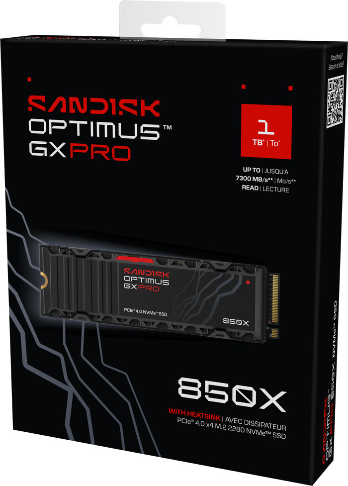 SANDISK Optimus GX PRO 850X 1TB Heatsink NVMe SSD detail
