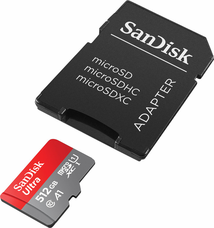 SanDisk microSDXC Ultra 512GB product in use