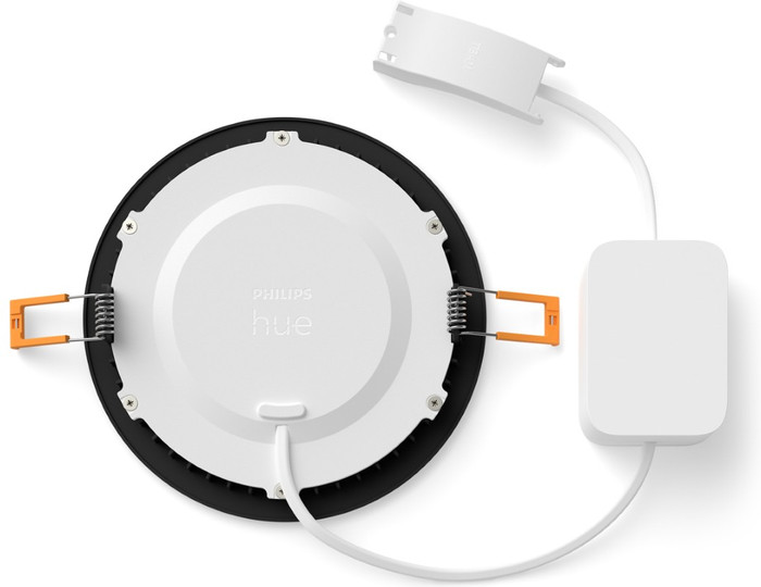 Philips Hue Inbouwspot Slim 3-Pack - White and Color - 170mm - Zwart detail