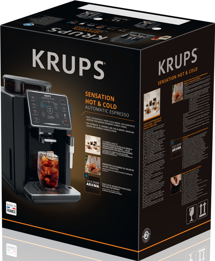 Krups Sensation Hot & Cold EA913H Zwart verpakking