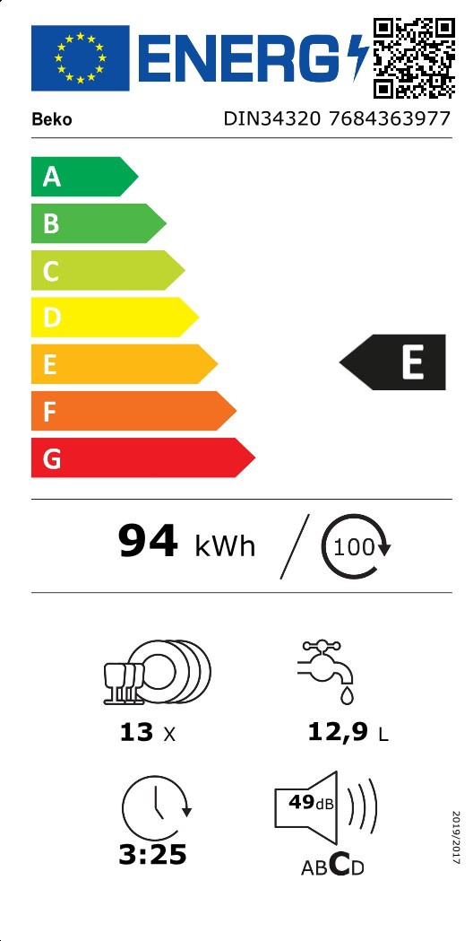 Beko DIN34320 / Built-in / Fully integrated / Niche height 82 - 87cm null