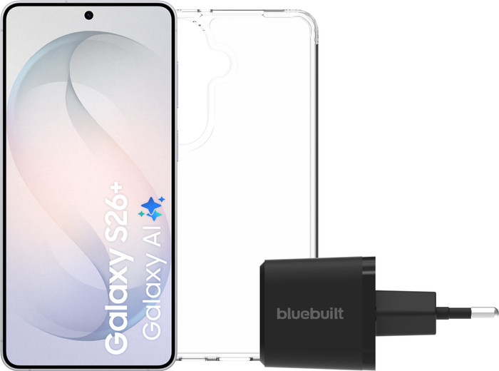 Samsung Galaxy S26 Plus 256GB White 5G + Basic Accessory Pack Main Image