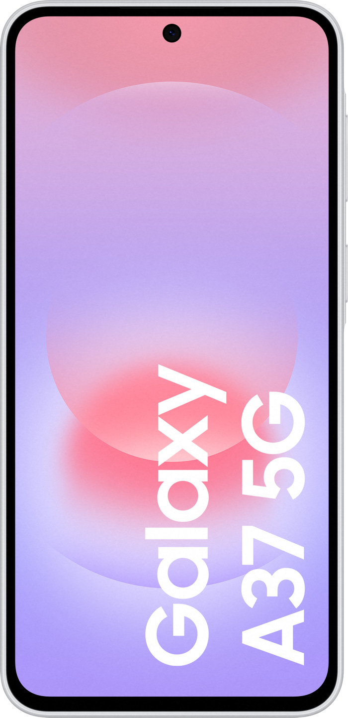 Samsung Galaxy A37 128GB Wit 5G + BlueBuilt Oplader met Usb C Poort 45W Zwart voorkant