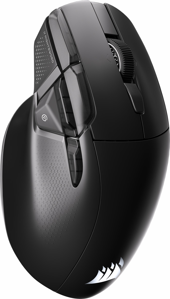 Corsair Nightsword V2 Stream Deck Draadloze Gaming Muis Zwart linkerkant
