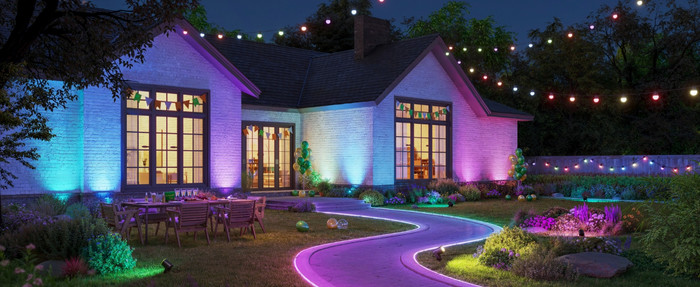 Govee Outdoor Spotlights Duo Pack product in gebruik