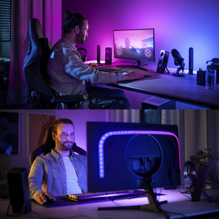 Philips Hue Gradient Lightstrip White and Color + Bridge - voor 32-34 inch PC's null