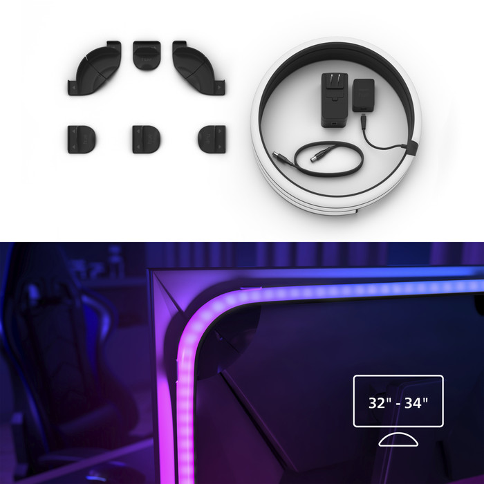 Philips Hue Gradient Lightstrip White and Color + Bridge - voor 32-34 inch PC's visual leverancier
