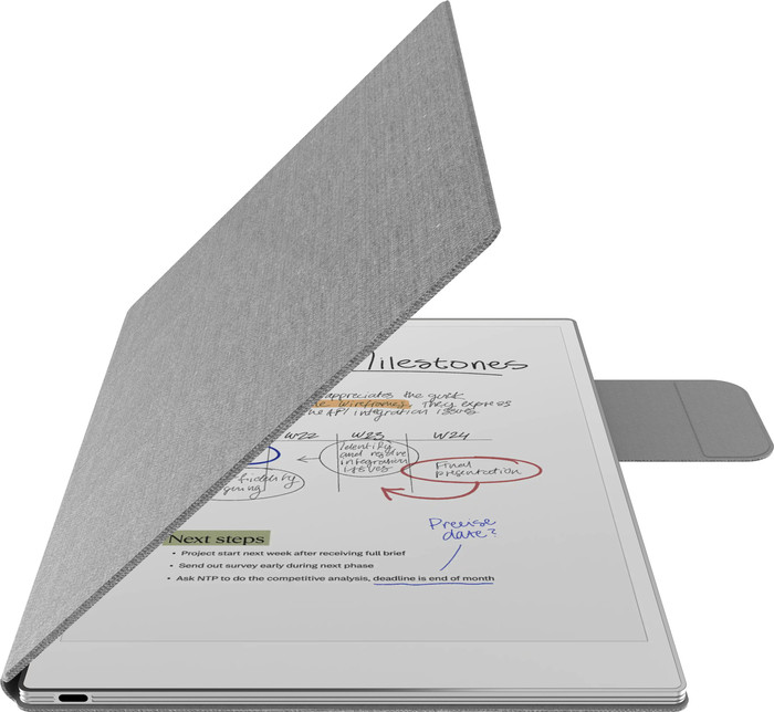 BlueBuilt reMarkable Paper Pro Book Cover Grijs detail