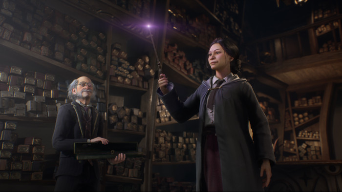 PlayStation 5 Slim Disc Edition + Hogwarts Legacy + Extra Controller Wit product in gebruik