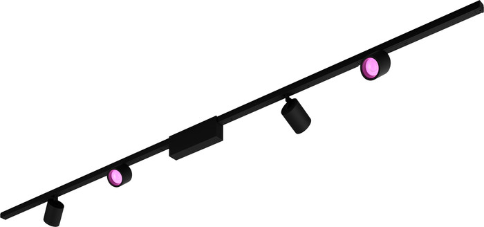 Philips Hue Perifo Rail Lighting Ceiling - 4 Spot Lights - White and Color - Black Main Image
