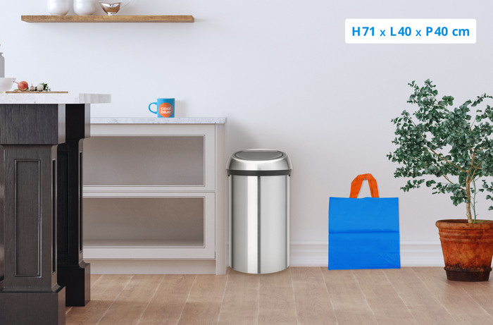 Brabantia Touch Bin 60 Litres Acier Mat visuel Coolblue 1