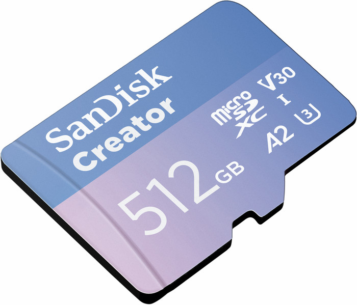 SANDISK microSDXC Creator 512GB 130MB/s left side