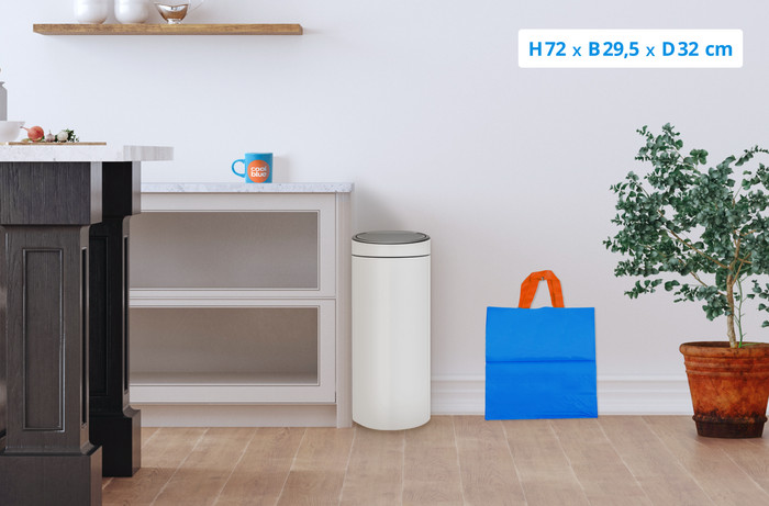 Brabantia Touch Bin 30 Liter White + Vuilniszakken (120 stuks) visual Coolblue 1
