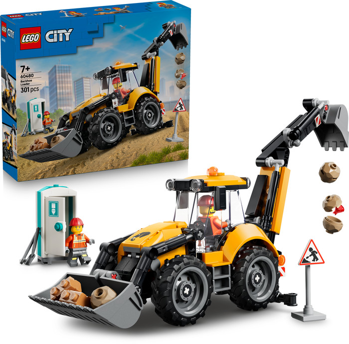 LEGO City Yellow Backhoe Loader 60480 right side