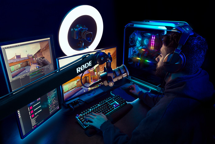 Rode Rodecaster Pro II 2 persoons bundel product in gebruik