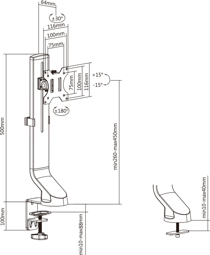 ACT AC8321 Monitorarm 1 Scherm null