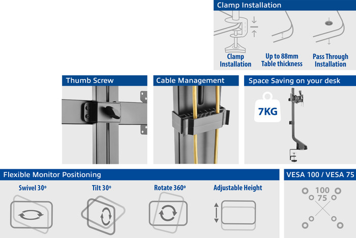 ACT AC8322 Monitorarm 2 Schermen null