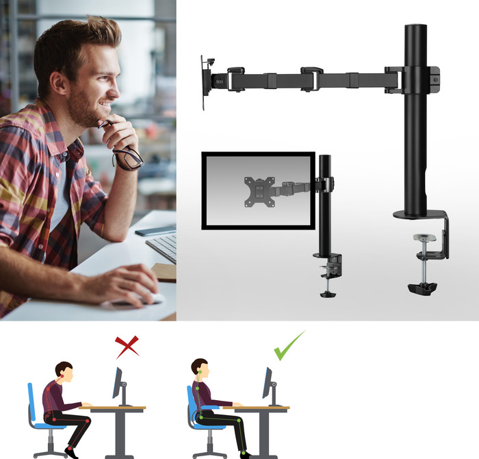 ACT AC8325 Monitor Arm Desk Mount 1 Screen null