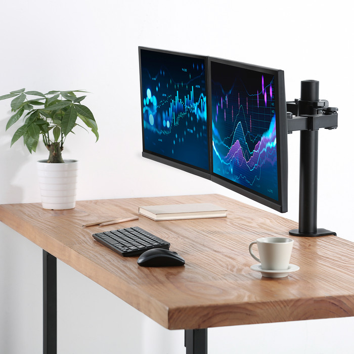ACT AC8326 Monitor Arm Desk Mount 2 Screens product in use