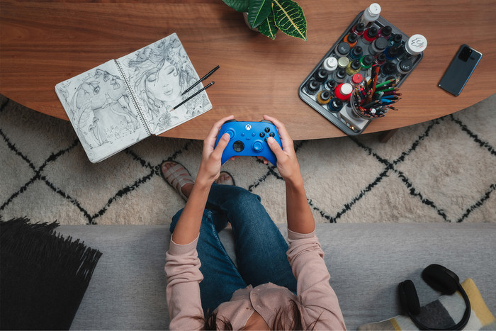 Microsoft Xbox Series X et S Manette Sans Fil Bleu produit à l'usage